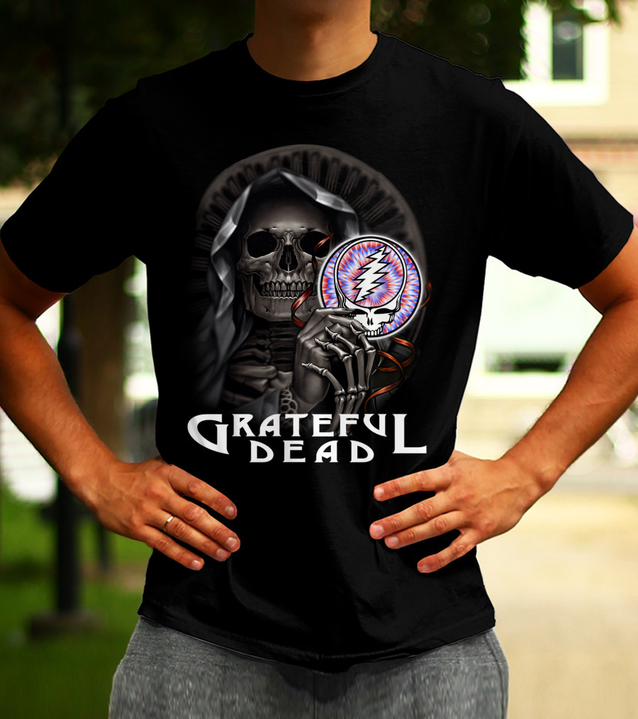 Grateful Dead Skeleton With Steal Your Face Symbol T-Shirt