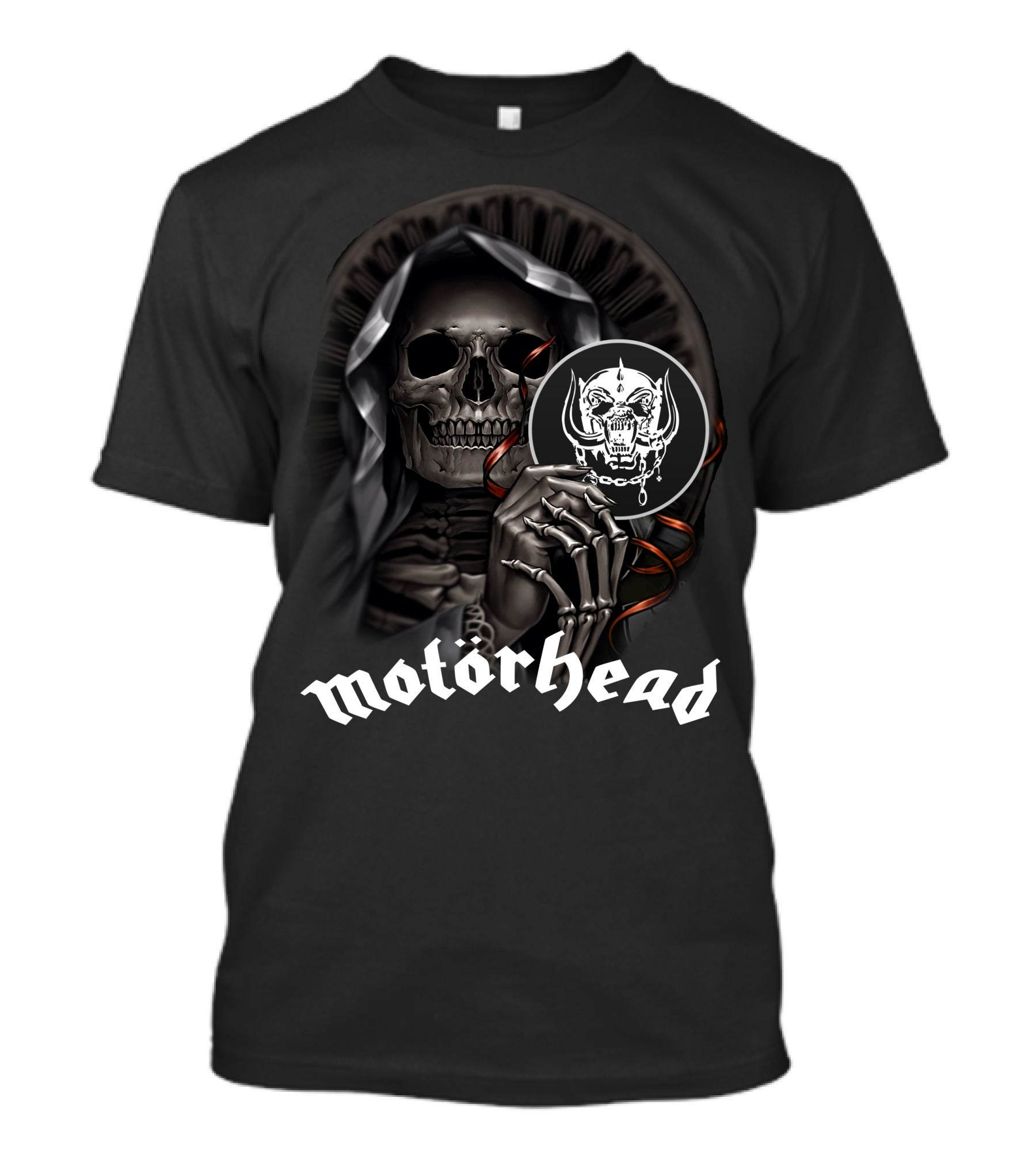 Motörhead Grim Reaper Skeleton Holding War Pig T-Shirt