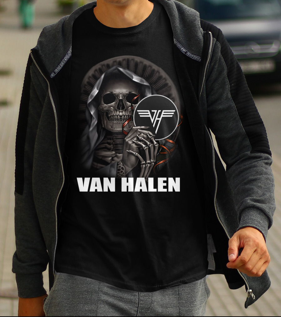 Van Halen Skull Skeleton Grim Reaper Vh T-Shirt
