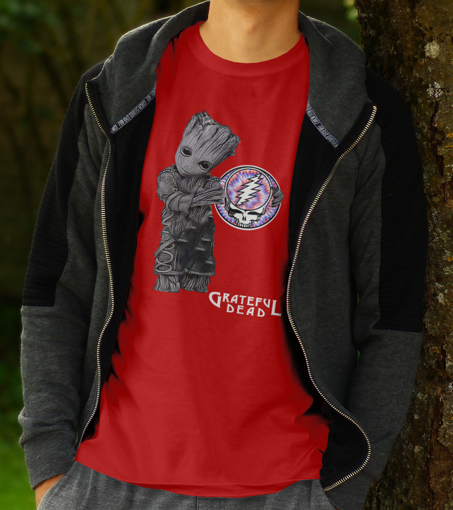 Grateful Dead 07 With Stylized Tree Character And Lightning Skull T-Shirt
