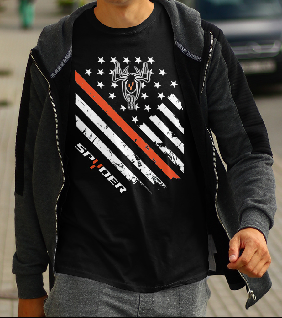 Spyder American Flag Stars Stripes Spider Symbol T-Shirt