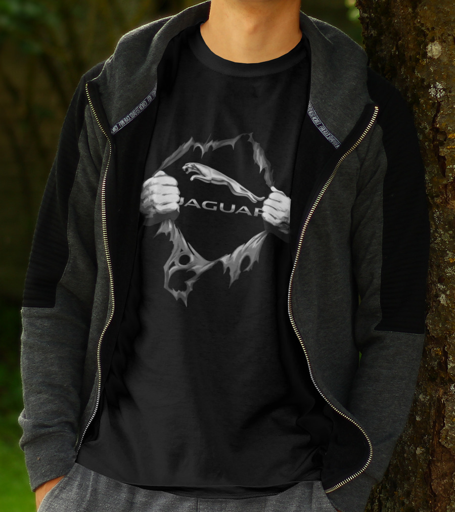 Jaguar Logo With Ripped Hands Effect T-Shirt