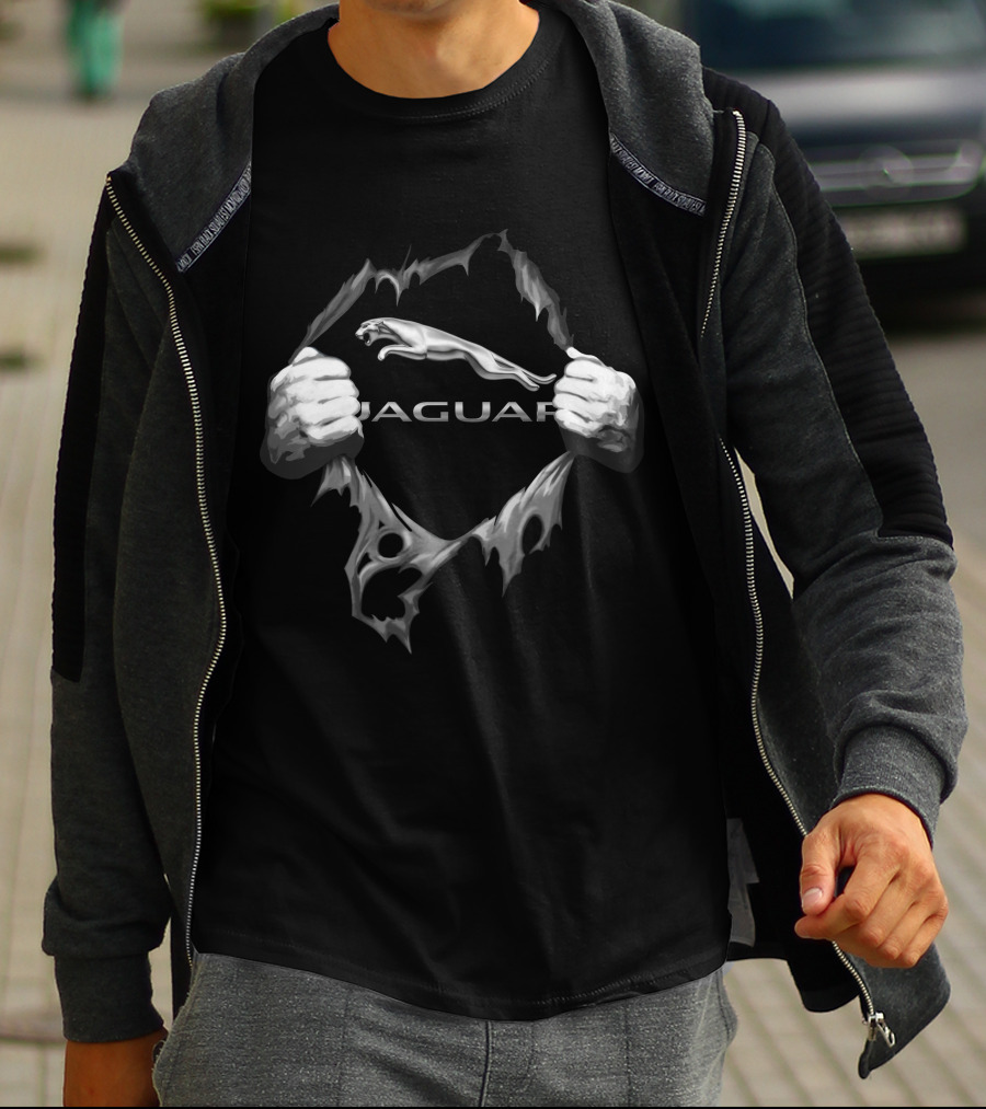 Jaguar Logo With Ripped Hands Effect T-Shirt