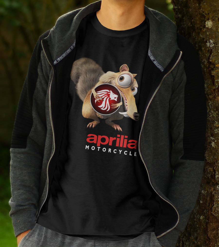 Aprilia Motorcycle Ice Age Scrat Lion T-Shirt