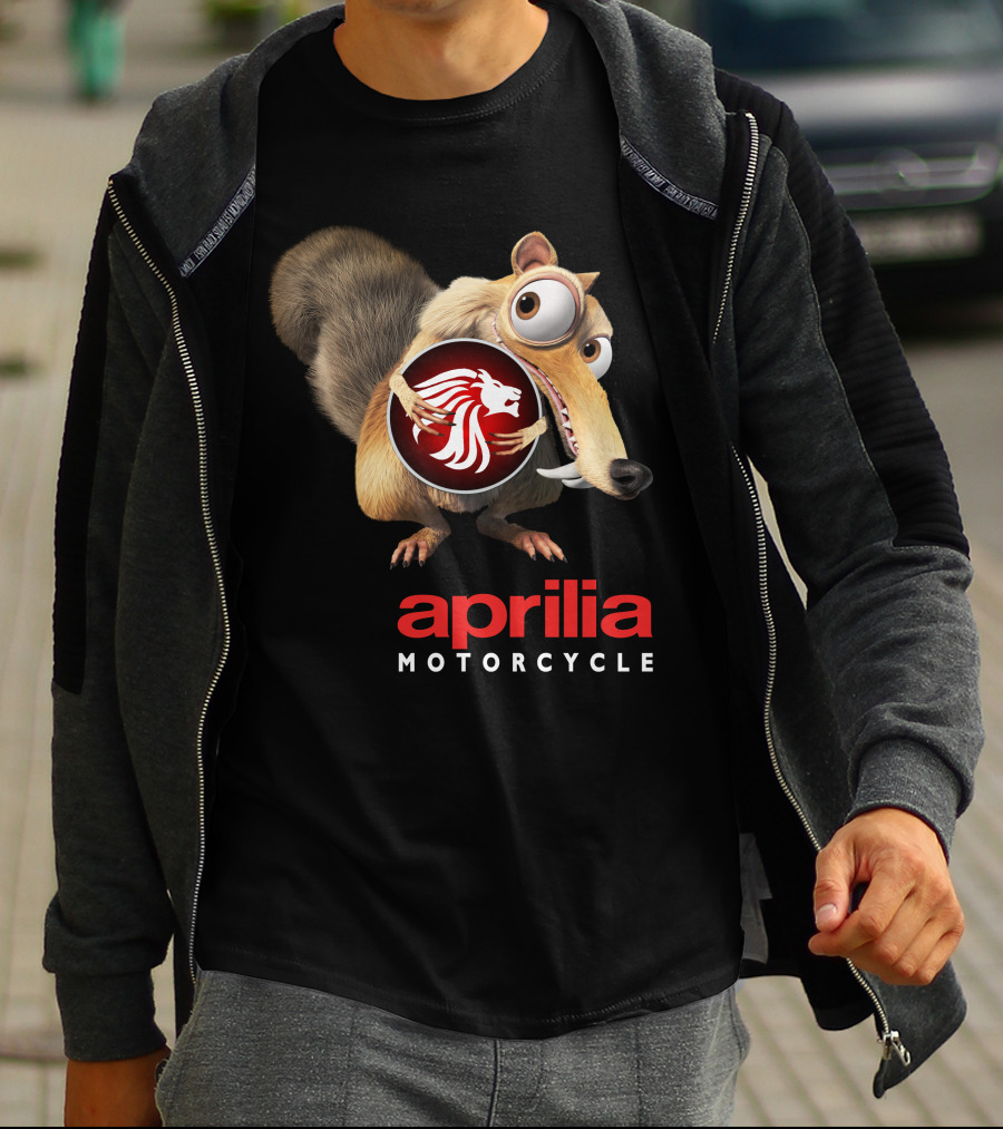 Aprilia Motorcycle Ice Age Scrat Lion T-Shirt