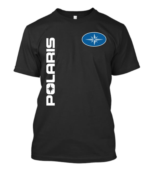 Polaris Star Logo Vertical Text Blue Oval Symbol T-Shirt