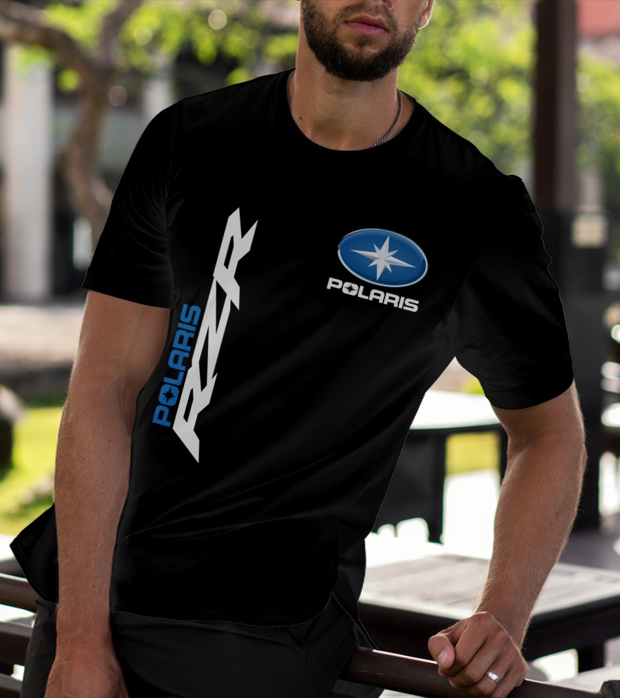 Polaris Rzr Logo Blue And White T-Shirt