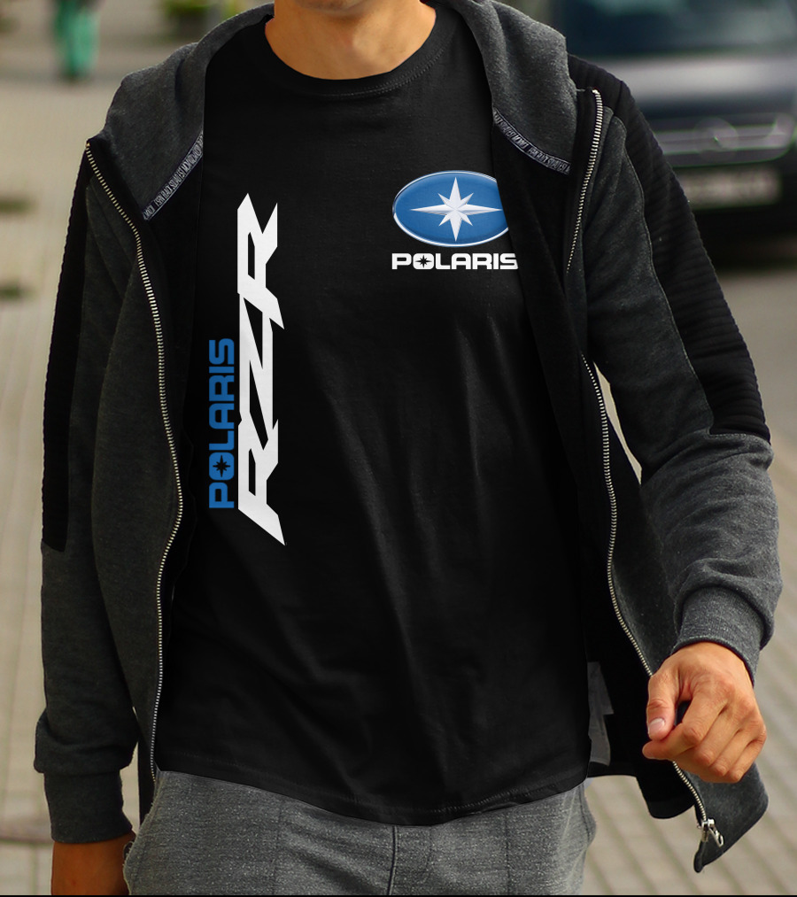 Polaris Rzr Logo Blue And White T-Shirt