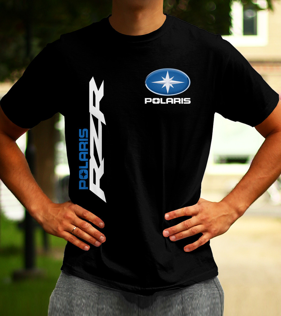 Polaris Rzr Logo Blue And White T-Shirt