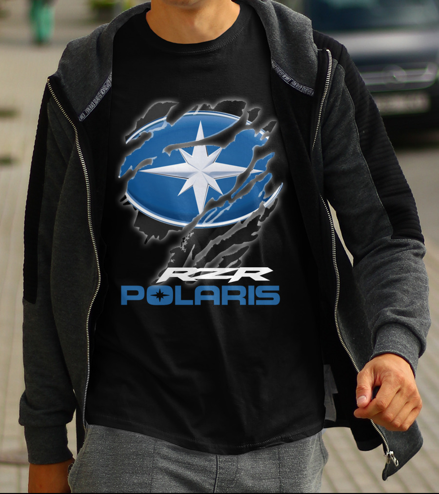 Rzr Polaris Star Logo 10 Blue Claw Marks T-Shirt