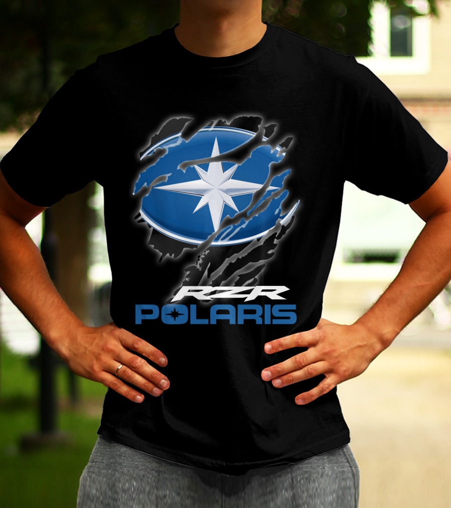 Rzr Polaris Star Logo 10 Blue Claw Marks T-Shirt