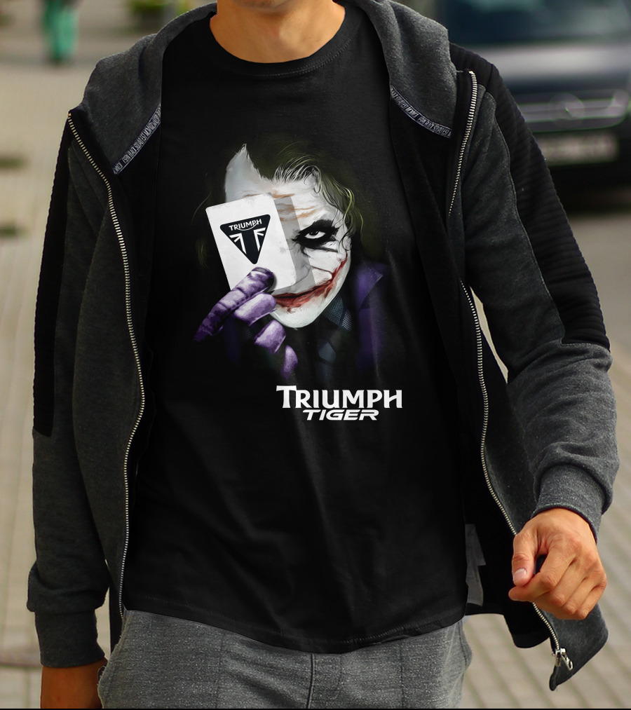 Triumph Tiger Joker Playing Card T-Shirt