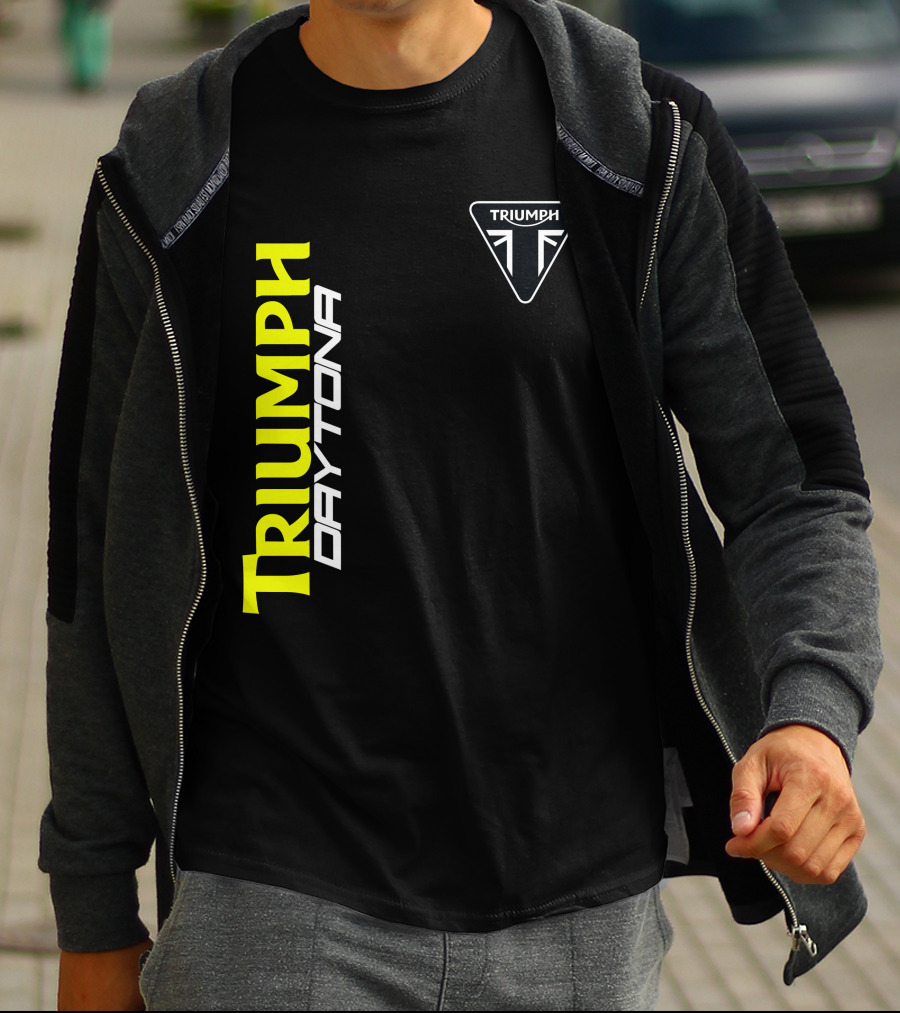 Triumph Daytona 01 Vertical Logo And Badge T-Shirt