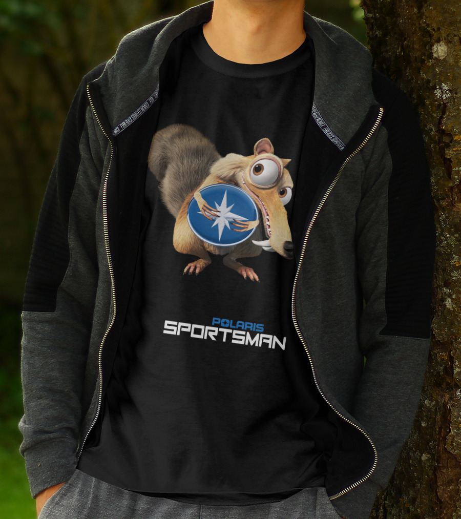 Polaris Sportsman Scrat Holding Compass T-Shirt