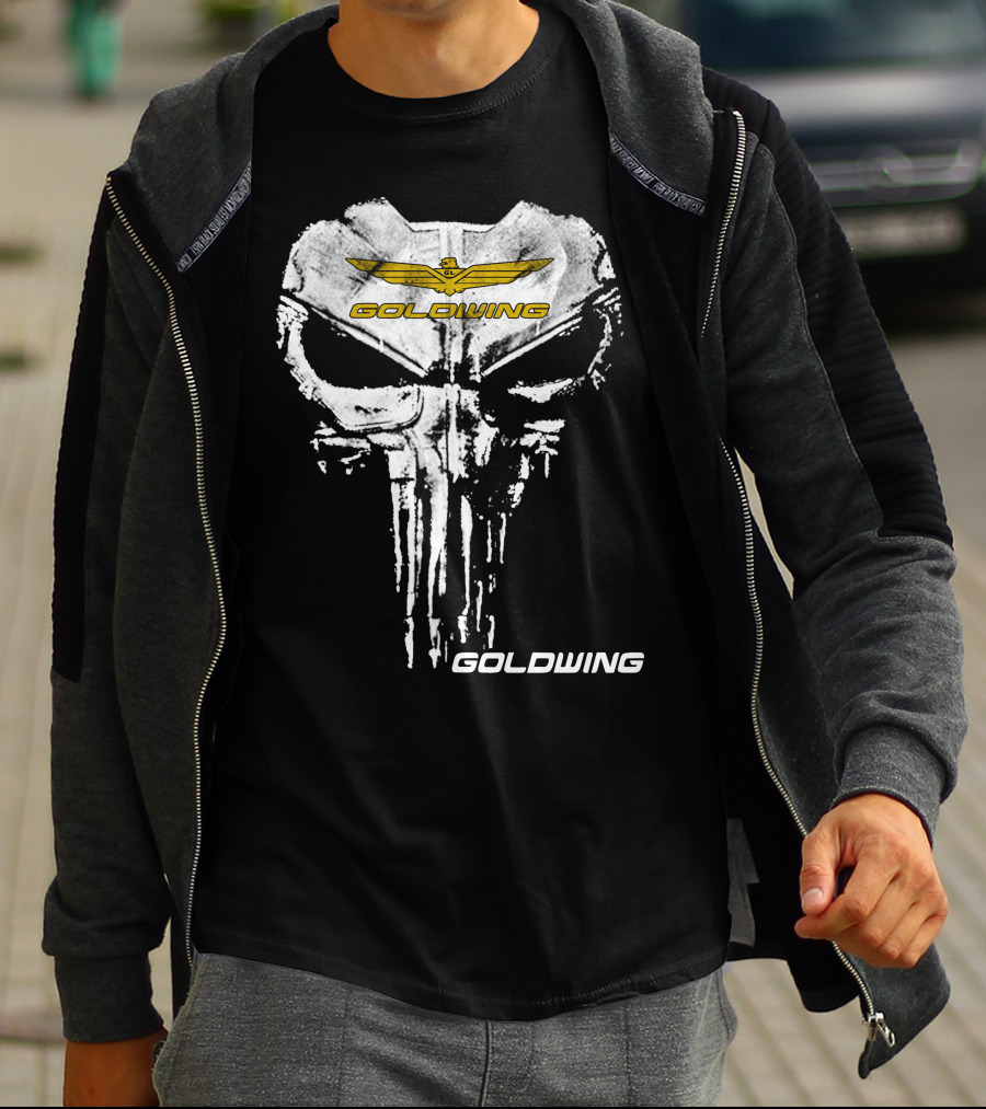 Goldwing Skull Emblem With Winged T-Shirt