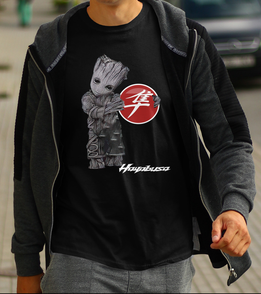 Hayabusa 03 Groot Holding Red Kanji Circle T-Shirt