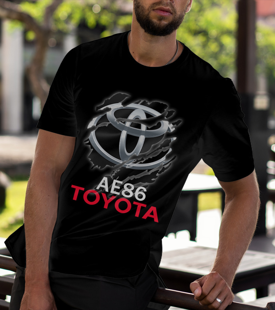 Ae86 Toyota Logo Ripped Effect T-Shirt