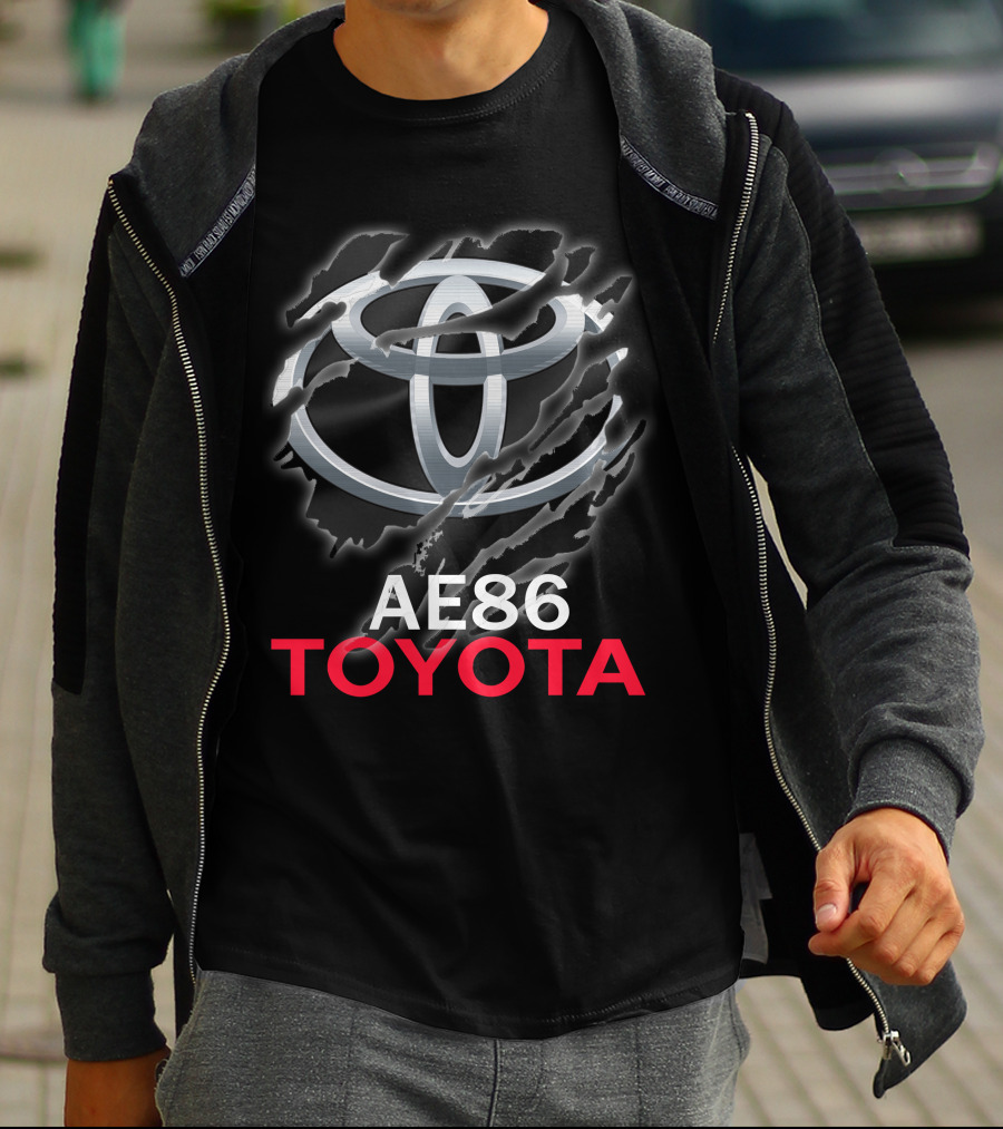 Ae86 Toyota Logo Ripped Effect T-Shirt