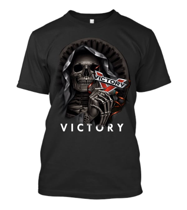 Victory Skeleton Holding V T-Shirt