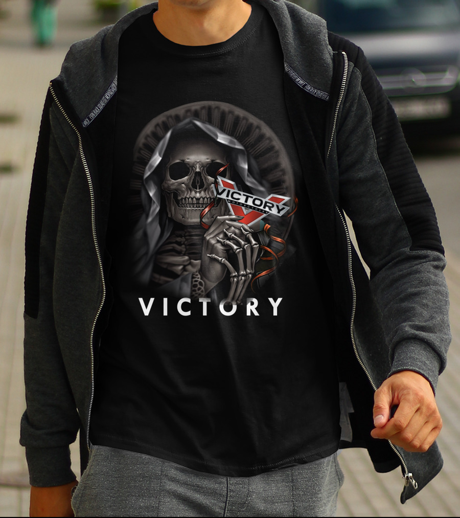 Victory Skeleton Holding V T-Shirt