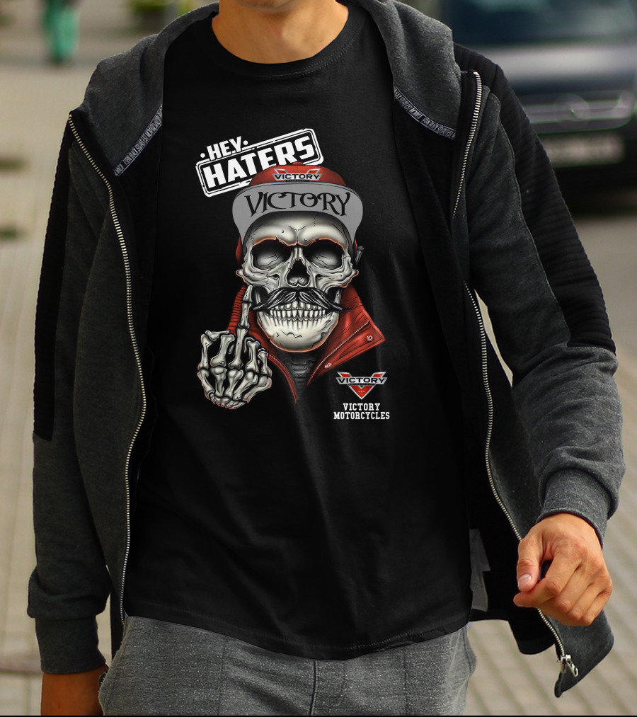 Hey Haters Victory Victory Motorcycles T-Shirt