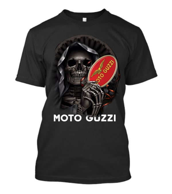 Moto Guzzi Skeleton Holding Red T-Shirt