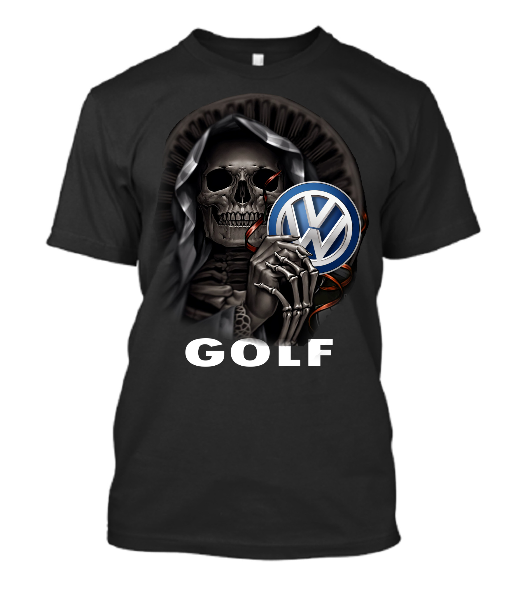 Golf Volkswagen Skull Reaper Artwork T-Shirt