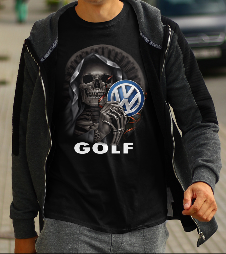 Golf Volkswagen Skull Reaper Artwork T-Shirt
