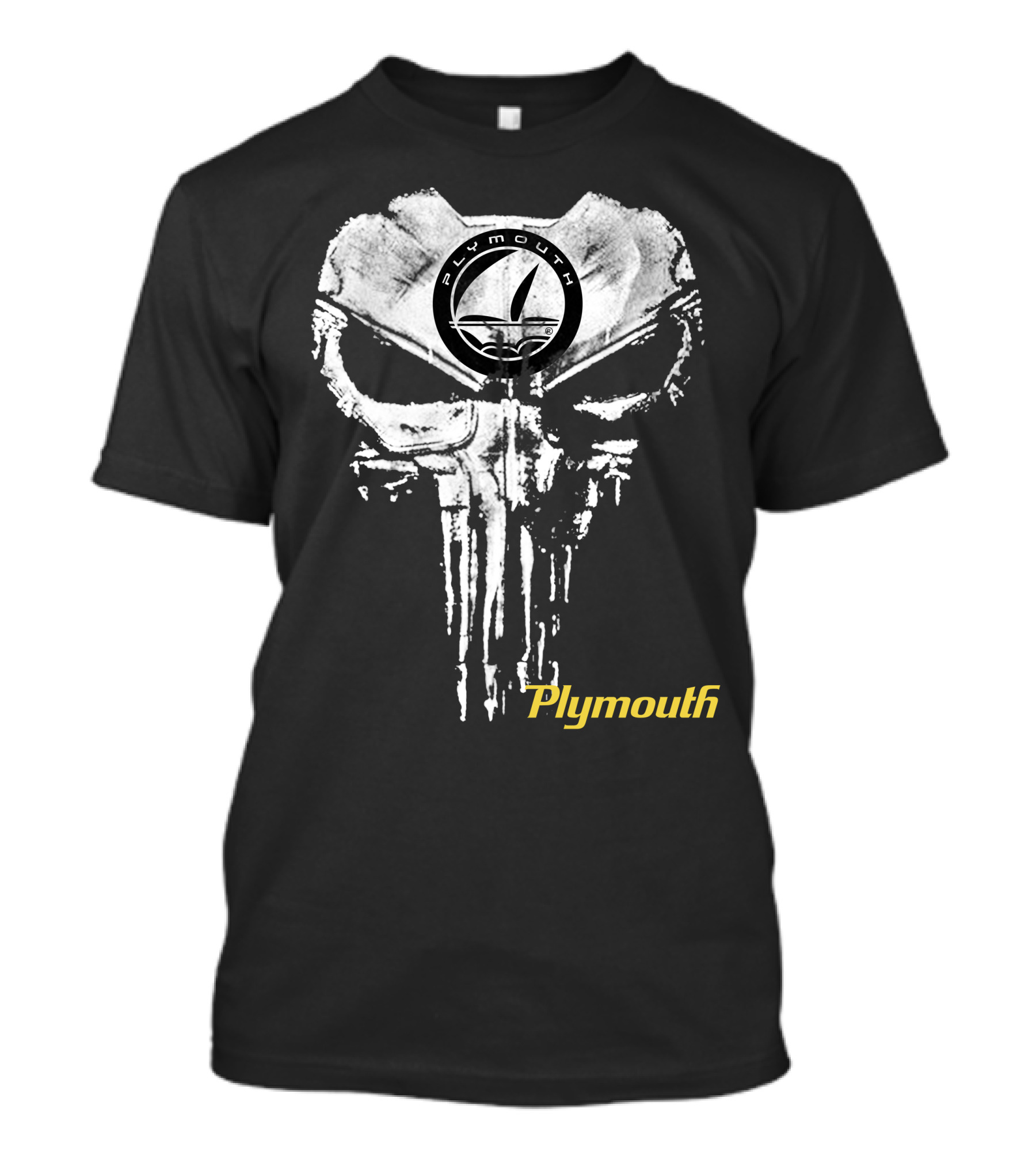 Plymouth Skull Logo Design Sailboat Theme T-Shirt