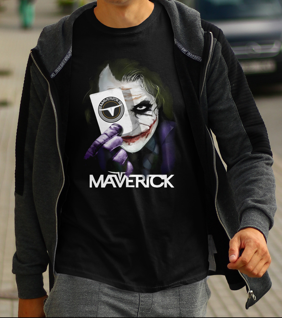 Maverick Joker Playing Card Face With Maverick T-Shirt