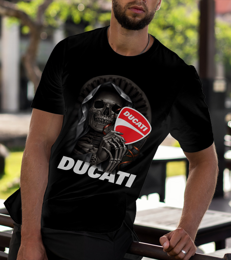 Ducati Skeleton Holding Logo T-Shirt