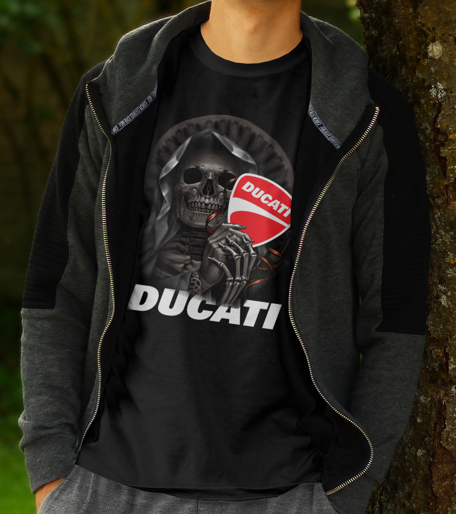 Ducati Skeleton Holding Logo T-Shirt