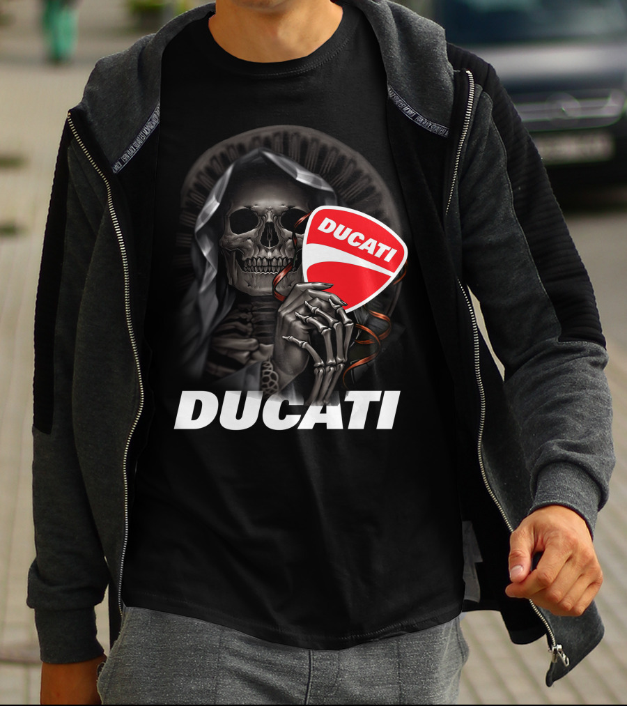 Ducati Skeleton Holding Logo T-Shirt