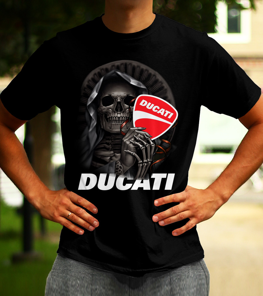 Ducati Skeleton Holding Logo T-Shirt