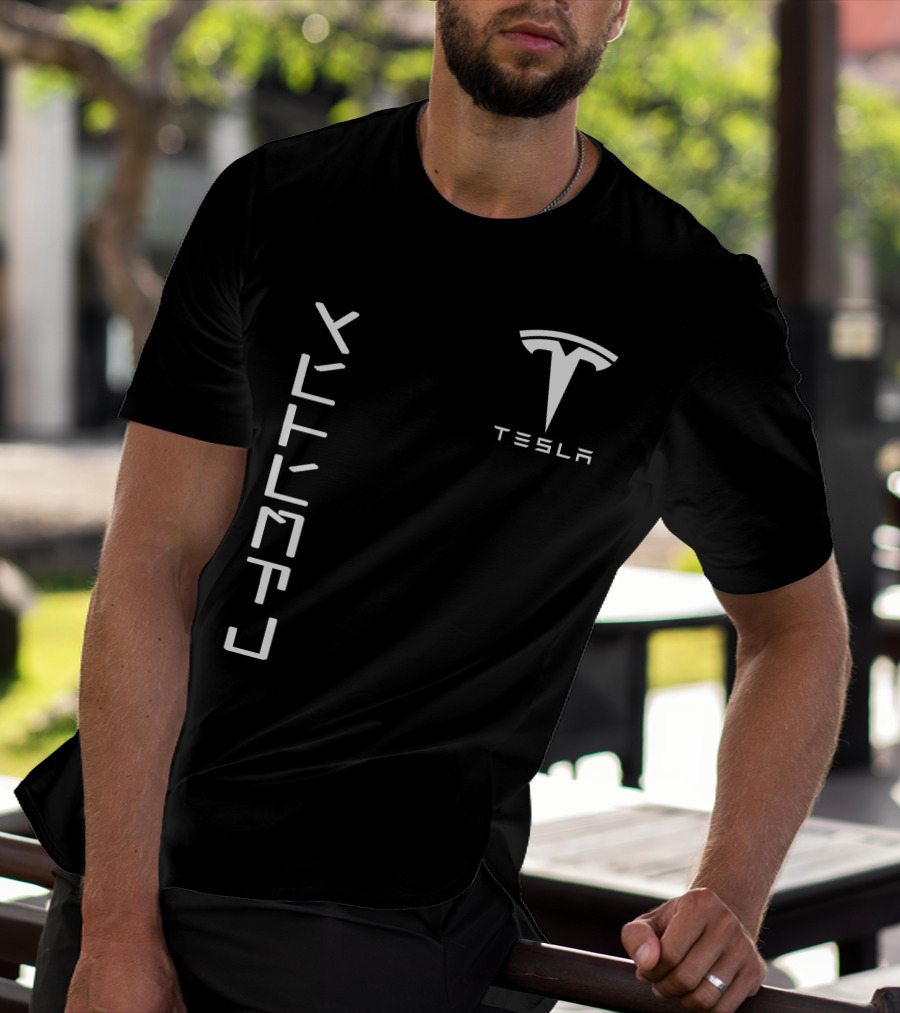 Tesla Cyb10 Futuristic Typography T-Shirt