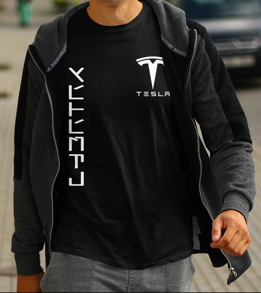 Tesla Cyb10 Futuristic Typography T-Shirt