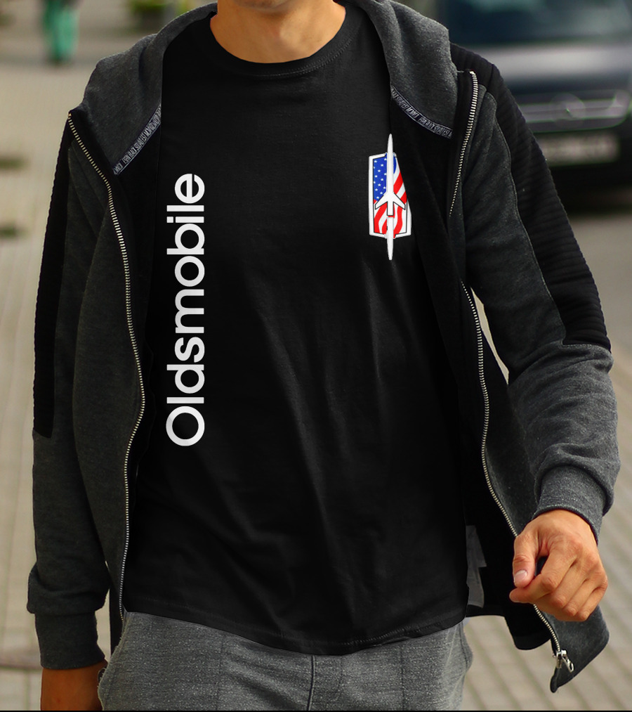 Oldsmobile Classic Logo With American Rocket Symbol T-Shirt