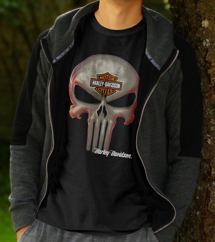 Harley Davidson Motor Cycles Skull T-Shirt