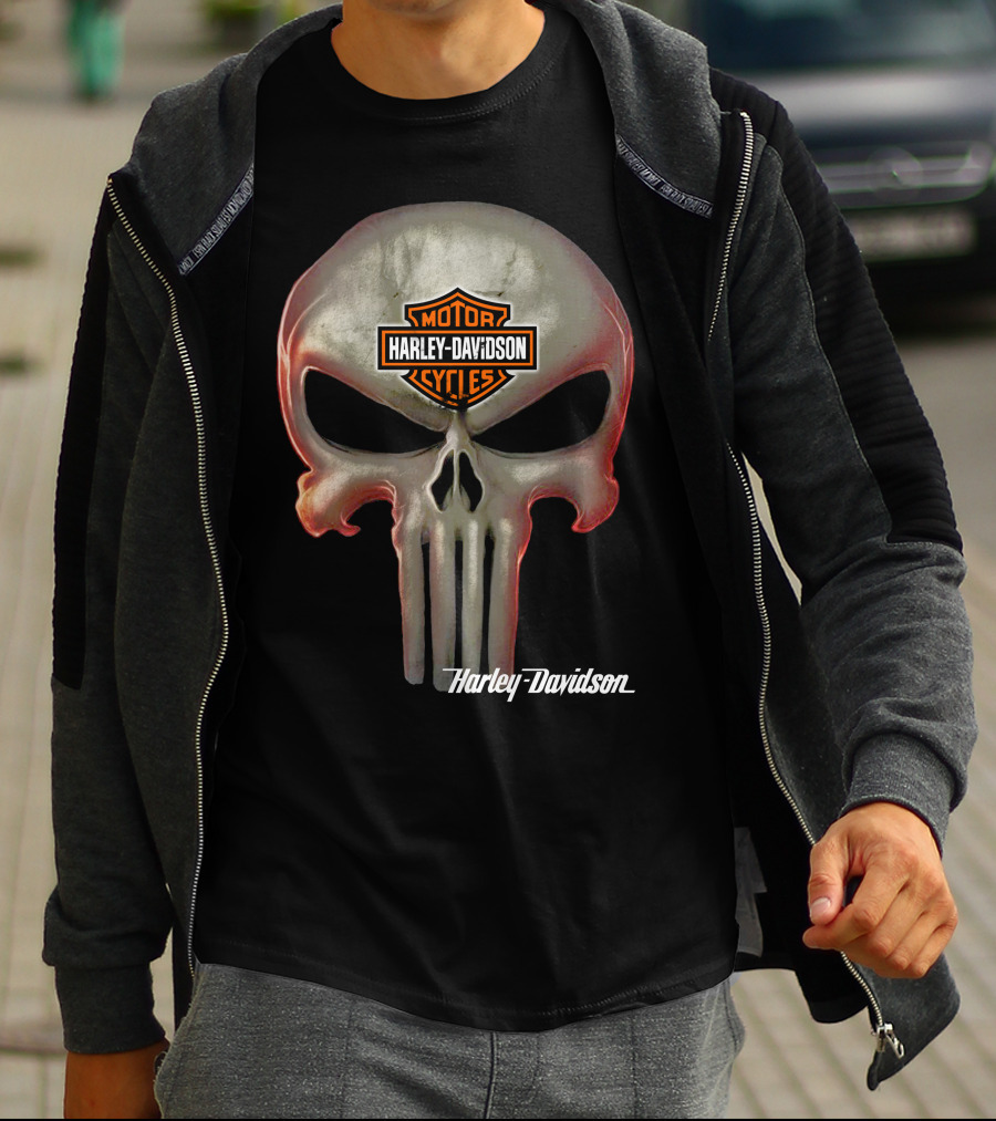 Harley Davidson Motor Cycles Skull T-Shirt