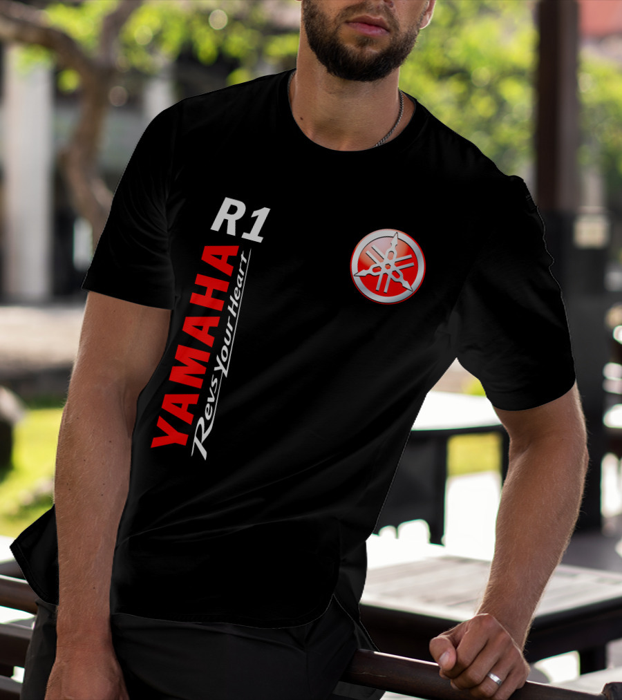Yamaha R1 Revs Your Heart Vertical T-Shirt