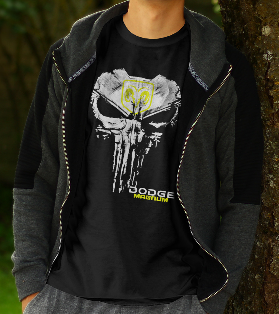 Dodge Magnum Punisher Skull Ram Logo Fusion T-Shirt