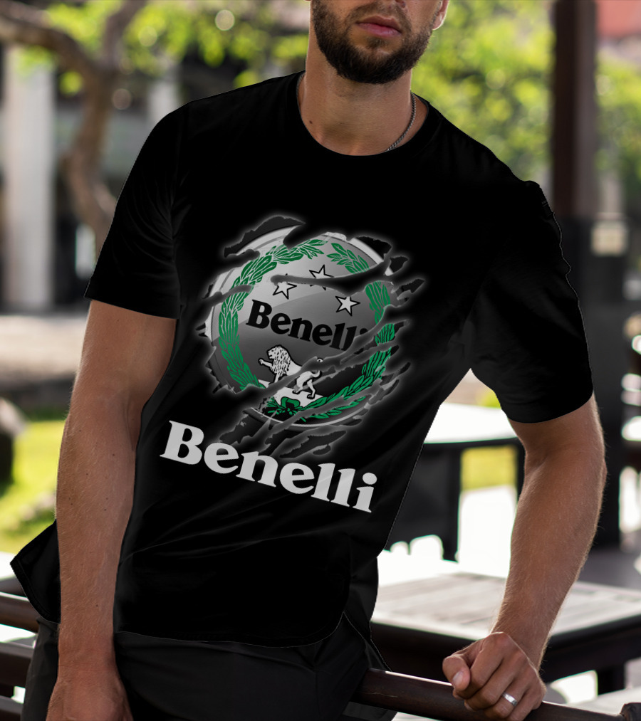 Benelli Logo With Stars And Lion T-Shirt