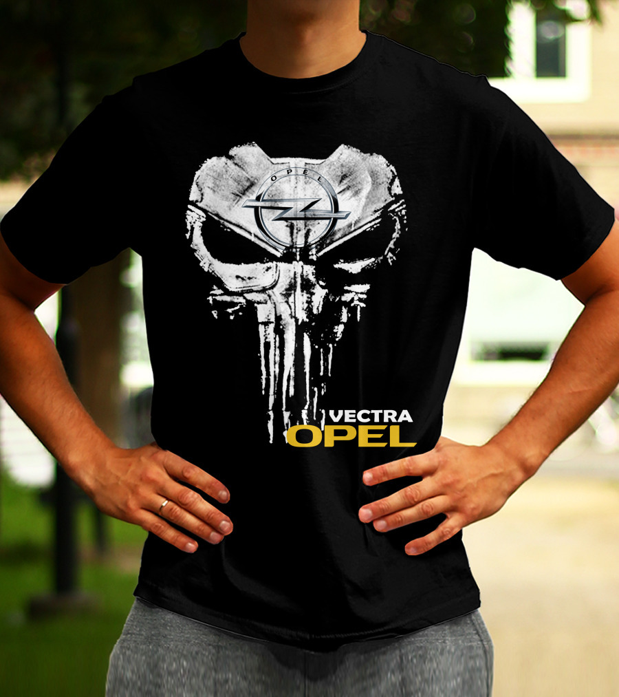 Opel Vectra Logo With Skull Motif T-Shirt