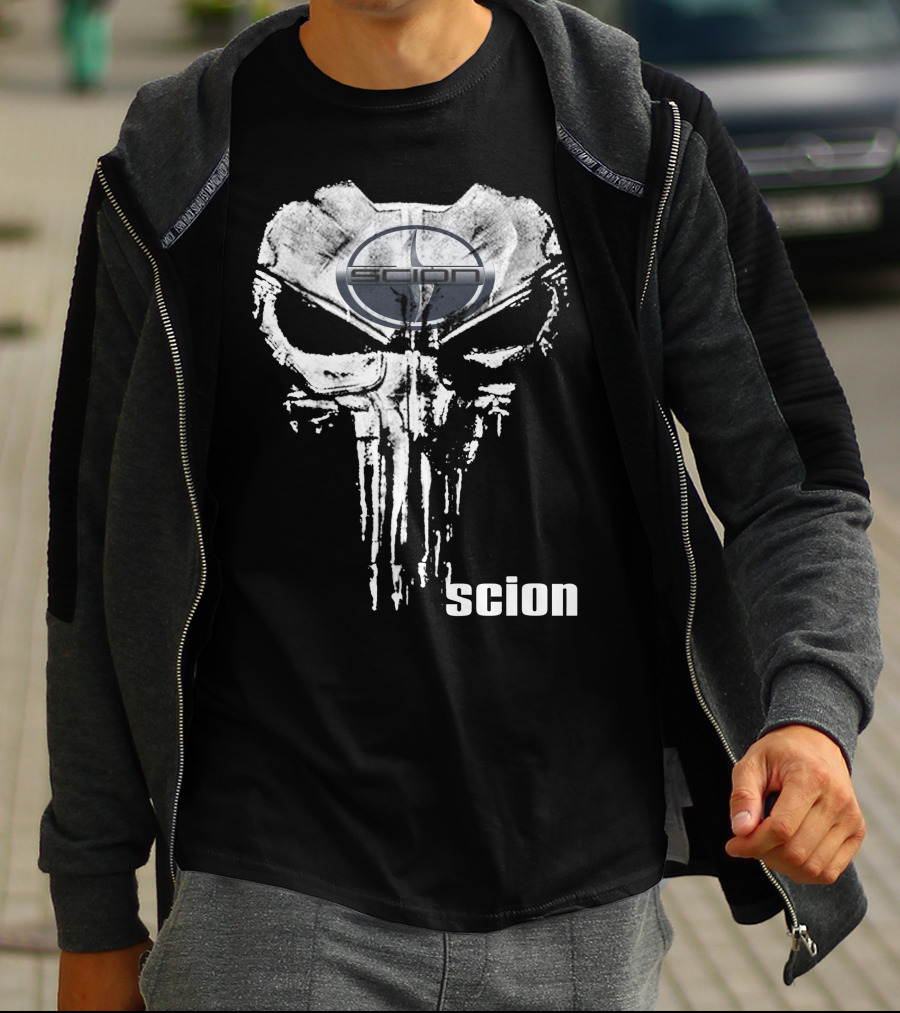 Scion Logo With Punisher Skull T-Shirt