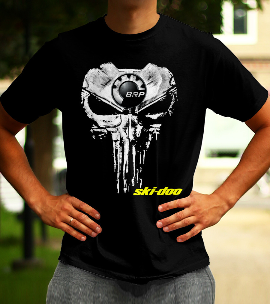 Brp Skull Logo Skidoo Punisher Style T-Shirt