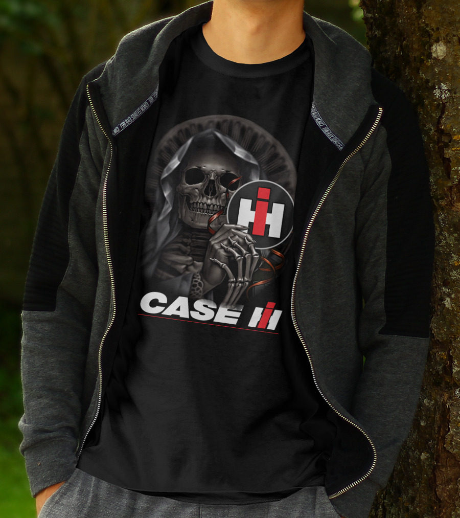 Case Ih Grim Reaper Skeleton Holding T-Shirt