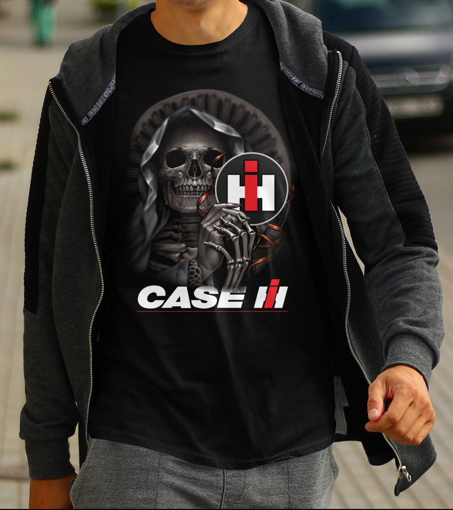 Case Ih Grim Reaper Skeleton Holding T-Shirt