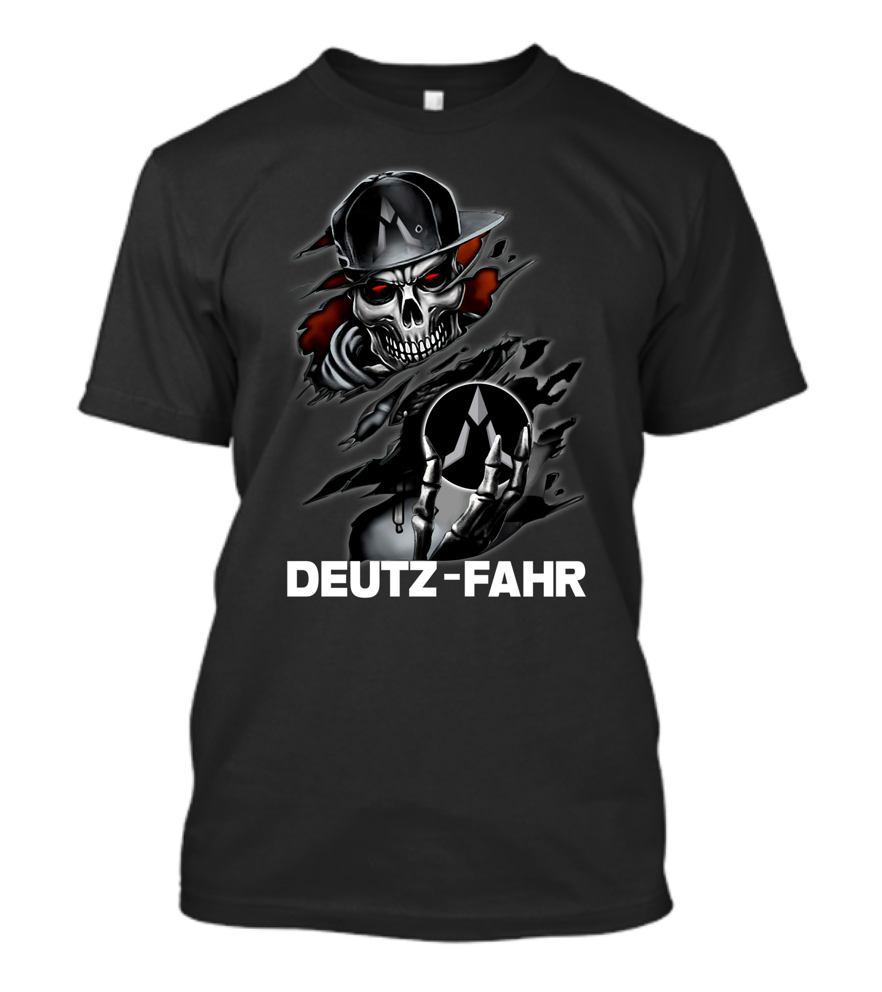 Deutz-Fahr Skull In Hat With Reflective Mask T-Shirt
