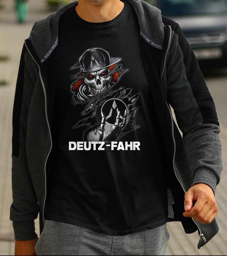 Deutz-Fahr Skull In Hat With Reflective Mask T-Shirt