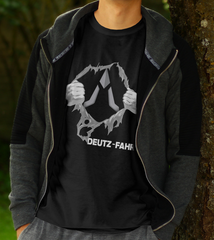 Deutz-Fahr Logo Behind Ripped Effect T-Shirt